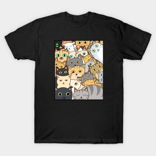 Funny Cats Faces, Playful Kittens for Cat Lovers T-Shirt